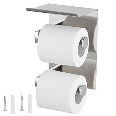 Double Toilet Paper Holder with Shelf, Commercial Toilet Paper