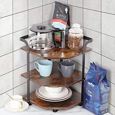 Dyiom Kitchen Countertop Organizer Corner Shelf 3 Tier Bathroom Storage Display Counter Shelves