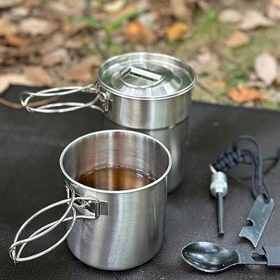 Stanley Nesting 2 Cup Stainless Steel Camping Cookware Set 4 Pieces Vented  Lid