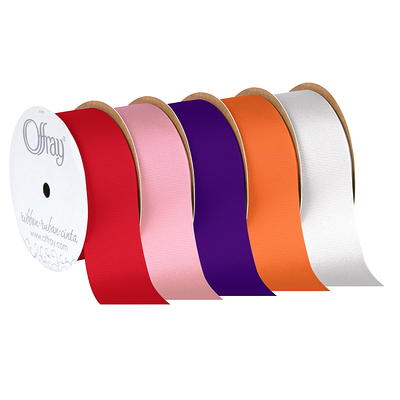 Offray Ribbon, Red 1 1/2 inch Single Face Satin Polyester Ribbon, 12 feet