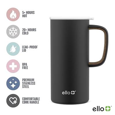 Ello Port 40oz Tumbler with Carry Loop & Integrated Handle, Vacuum Insulated Stainless Steel Reusable Water Bottle, Travel Mug with Leak Proof Lid