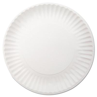 Comfy Package Disposable Kraft Uncoated Paper Plates, 9 inch Large- Unbleached