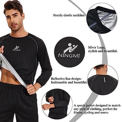 NINGMI Sauna Shirt for Men Sauna Suit Long Sleeve Compression Top