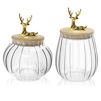 Kenvilo Glass Coffee Nuts Canister Storage Jar Decorative Container with  Bamboo Lid 2pcs Clear Glass Kitchen Canister Set Bathroom Jars with  Airtight Lids 24 oz and 26 oz - Yahoo Shopping