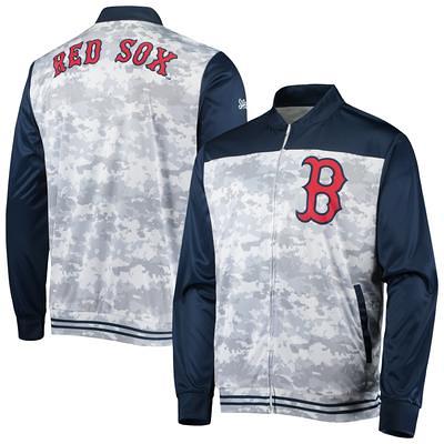 Boston Red Sox Stitches Wordmark Raglan Quarter-Zip Top - Heather Gray