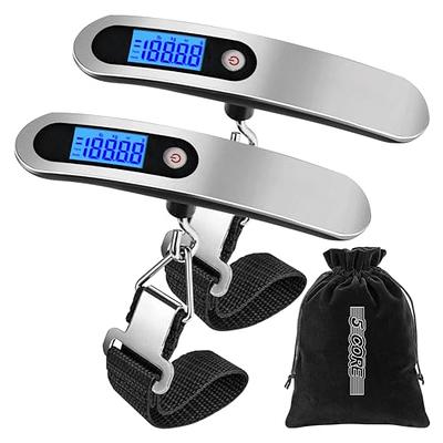 3 Pieces Digital Travel Luggage Scale 110 Lbs Hand Held Digital Weight  Suitcase Scale Portable Baggage Travel Bag Scale with Hook, Battery Included