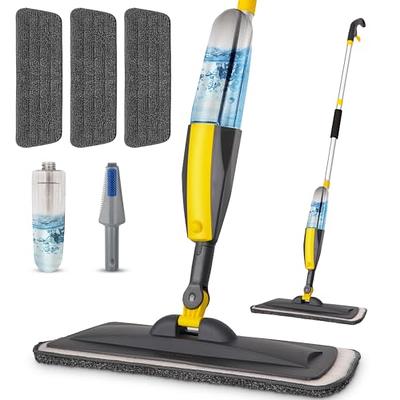 Mops for Floor Cleaning Wet Spray Mop with A Refillable Spray Bottle and 2 Washable Microfiber Pads Home or Commercial Use Dry Wet Flat Mop for