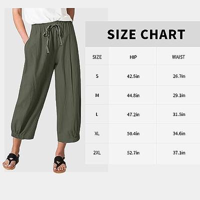  Womens Capri Pants Wide Leg Crop Pants Loose Comfy  Drawstring Lounge Yoga Capris Paper Bag Pants