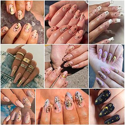 Indigo Nail Art Design Stickers Nail Wraps 100% Nail Polish | Etsy | Black  nails with glitter, Black almond nails, Almond gel nails
