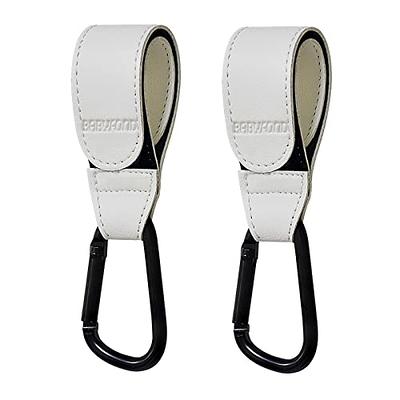 2 Pcs Stroller Hooks for Hanging, Portable Leather Style Stroller