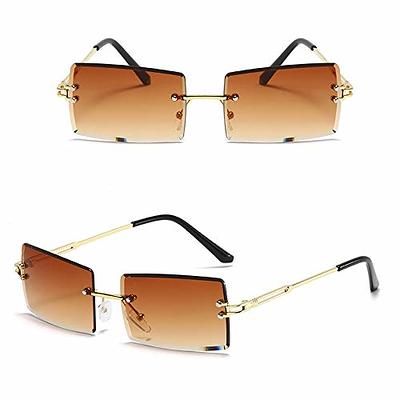 Small Rectangle Sunglasses Mens Womens Square Thin Retro 90’s Vintage  Fashion