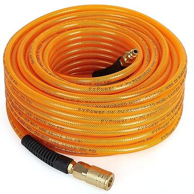 FYPower Air Compressor Hose 1/4 Inch x 100 Feet Flexeel Reinforced  Polyurethane (PU) Air Hose with Fittings, Bend Restrictors, 1/4 Industrial  Quick Coupler and Plug Kit - Yahoo Shopping