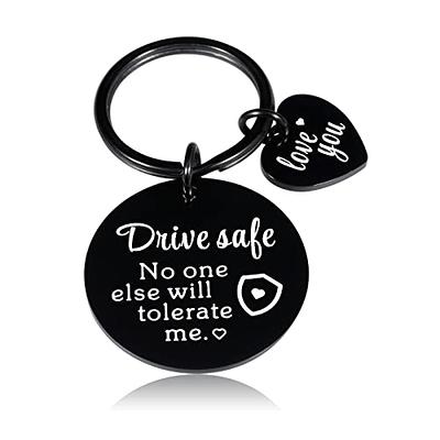 Stainless Steel Drive Safe Keychain Keyring Engrave Gift For Husband  Boyfriend