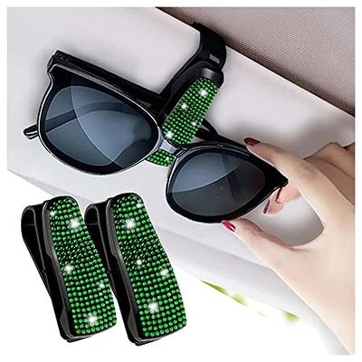 INSAUTO Bling Car Sunglass Holder for Sun Visor, Magnetic Glasses Holder  Clip Hanger Eyeglasses Mount for Vehicle Sparkling Eyeglasses Hanger Ticket