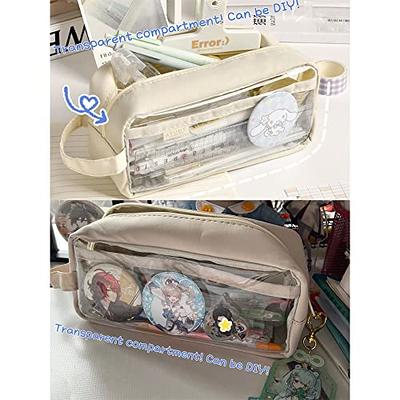 Small Pencil Case Student Pencil Pouch Coin Pouch Cosmetic Bag Office  Stationery Organizer for Teen School-Beige(Beige)