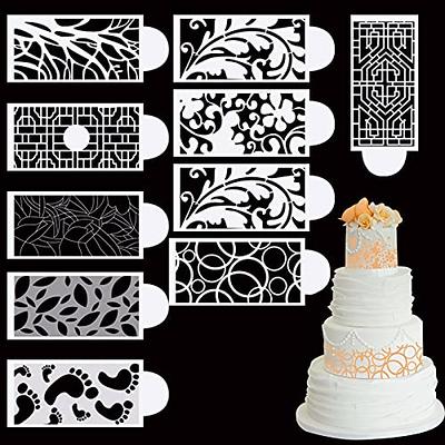 Cake Decorating Stencils, Wedding Cake Stencil Template Spray Floral Cake  Molds Baking Tools Cake Cookie Fondant Side Baking Mesh Stencil Mat Wedding