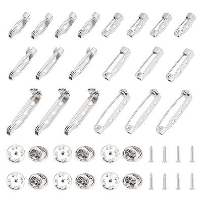 100 Pcs Locking Pins Backs Safety Clasp Brooch,Silver Brooch Clasp Pin,  Backs Safety Clasp Brooch,Brooch Pin Backs,Bar Pin,for Name Tags Jewelry