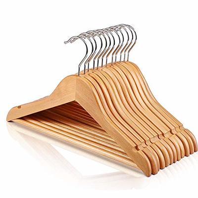 JDGOU Wooden Hangers 20 Pack Clothes Hangers Wood Hangers Walnut Smooth  Finish Coat Hanger for Closet Heavy Duty Hangers for Clothes Dress Suit