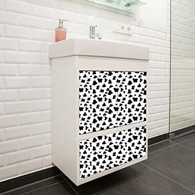 LiKiLiKi Black and White Spots Contact Paper Peel and Stick Wallpaper Cow Print Wallpaper Self Adhesive Modern Dot Removable Decorative Wallpaper