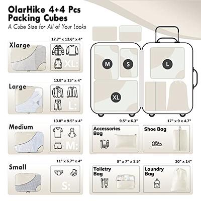  OlarHike 8 Set Packing Cubes for Travel, 4 Various