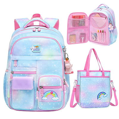 Ouo Hoorays Girls Backpack, School Backpacks, Cute Book Bag with Compartments for Teen Girl Kid Students Elementary Middle School, Kids Unisex, Size