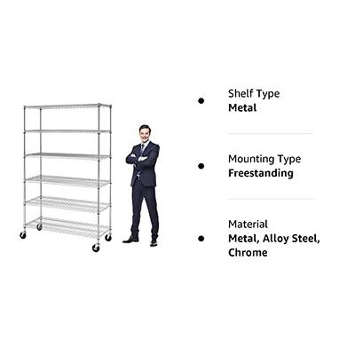 YRLLENSDAN Storage Shelves for Garage Storage, 82H 6 Tier Garage Shelf  Wire Shelving Rack for Home Metal Storage Shelf 1320lbs Capacity Adjustable