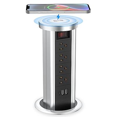 Wireless Charging Kitchen Counter Pop Up With 4 Receptacles with Type-A and  Type-C USB - ETL Certified