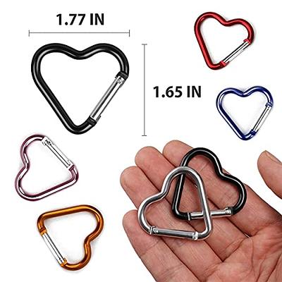 10Pcs Heart Shaped Carabiner Clip - Heavy Duty Carabiner for Keys