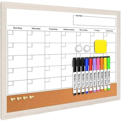  DOLLAR BOSS Whiteboard Calendar with Black Wood Frame, 16 x  12 Hanging Magnetic Dry Erase White Board Monthly Calendar Planning Board  for Wall : Office Products