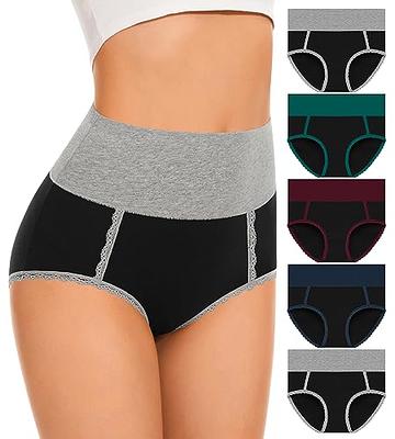 ASIMOON High Waisted Underwear for Women Cotton Plus Size Soft Panties  Tummy Control Postpartum Briefs Multipack at  Women's Clothing store