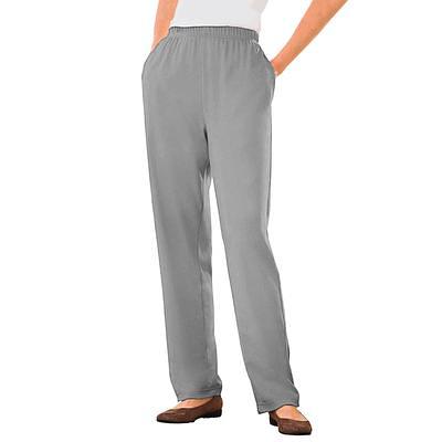  Woman Within Womens Plus Size 7-Day Knit Ribbed Straight Leg  Pant - 1X