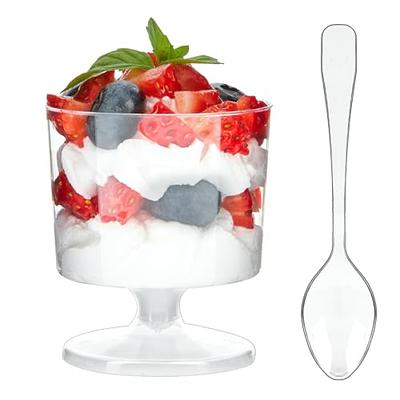 Qeirudu 50 Pack 3 oz Square Mini Dessert Cups with Lids and Spoons, Plastic  Parfait Cups Dessert Shooter Cups for Individual Appetizers Mousse Trifle  Pudding - Yahoo Shopping