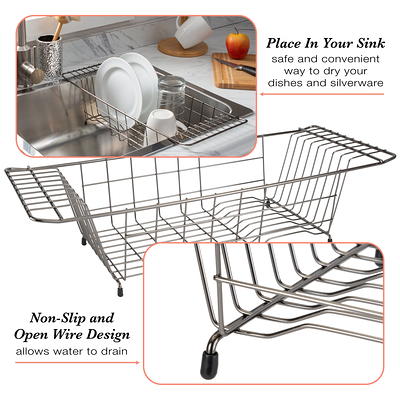 ULG Dish Drying Rack with Drainboard, Countertop Dish Rack, Rustproof Dish  Drainer for Kitchen Counter, Draining Rack with Detachable Utensil Holder,  Adjustable Swivel Spout Dish Strainers, Black - Yahoo Shopping