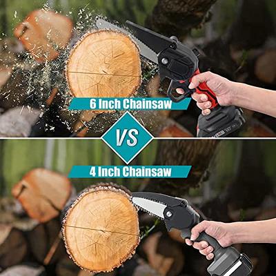 6-inch Mini Chainsaw Cordless, Battery Powered Electric Chainsaw Cordless,  Handheld Chainsaw with 2Pcs 21V 2.0Ah Batteries, Portable Small Chainsaw  for Tree Trimming Branch Pruning and Wood Cutting - Yahoo Shopping