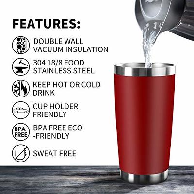 VEGOND 20oz Tumbler Bulk with Lid and Straw 1 Pack, Stainless Steel Vacuum  Insulated Tumbler, Double Wall Coffee Cup Travel Mug, Black
