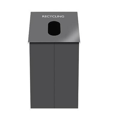 Lavex 21 Gallon Black Corner Round Trash Can with Black Rim Top