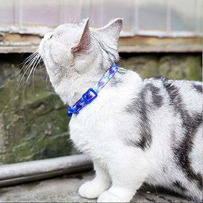 2Pcs Cat Collar Breakaway with Bell Adjustable Safety Kitten Collar for Girl