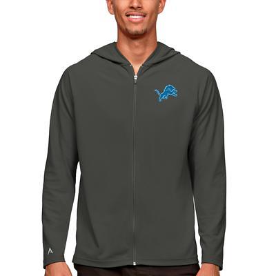 Detroit Lions Antigua Metallic Logo Victory Full-Zip Hoodie - White