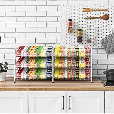 Simple Trending Can Rack Organizer, Stackable Can Storage Dispenser Holds  up to 36 Cans for Kitchen Cabinet or Pantry, Chrome