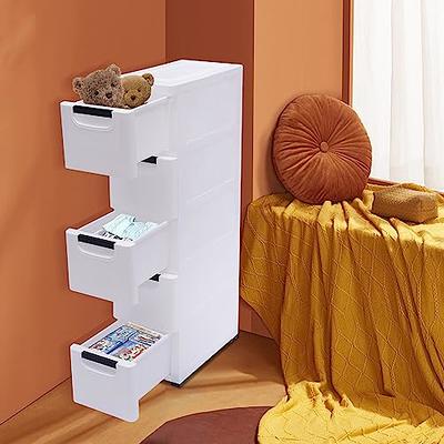 PIAOCAIYIN 5 Tiers Vertical Tall Dresser, Storage Tower with Wheels, Modern  Narrow Plastic Storage Cabinet, Stackable Drawer Organizer for Storing  Clothes, Towels, Toys -White - Yahoo Shopping