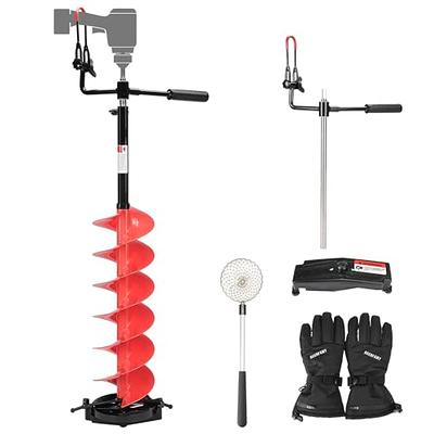 DEERFAMY Ice Fishing Auger, 8 Inch in Diameter Nylon Ice Auger, 47 Inch  Long Cordless Ice Augers for Ice Fishing, Auger Drill with 20 Inch  Extension, Drill Adapter, Ice Scoop, Gloves, Red - Yahoo Shopping