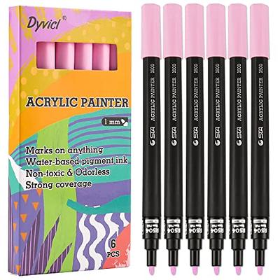 Acrylic Paint Pens for Rock Painting, Stone, Ceramic, Glass, Wood, Metal,  Fabric, Canvas Pebbles. Set of 15 Acrylic Paint Markers Water-Based  Extra-Fine Tip 0.7mm