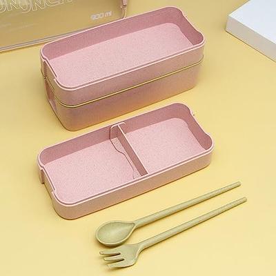 1200ML Adult Lunch Box, Double Layer Lunch Box with Spoon & Fork