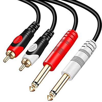 Dual 1/4 inch TS Male to Dual RCA Male Stereo Speaker Cable – J&D Tech