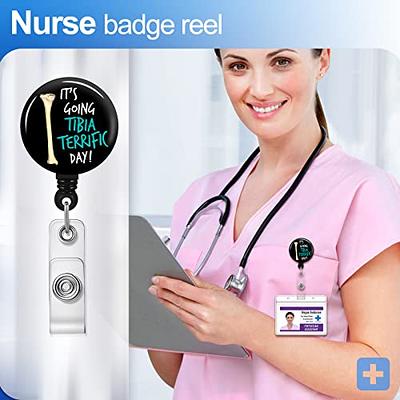 Badge Reels Holder Retractable with ID Clip for Nurse Name Tag Card Cute Funny Fun RN LPN CNA Nursing Doctor Teacher Student Medical Work Office