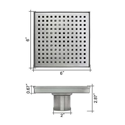 SQUARE SHOWER STAINLESS STEEL FLOOR DRAIN WITH REMOVABLE COVER