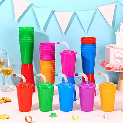 Color Changing Cups with Lids and Straws for Adults - 5 x 16oz Reusable Cups  with Lids and Straws, Bulk Plastic Cups with Lids and Straws for Kids  Women, Cold Iced Coffee