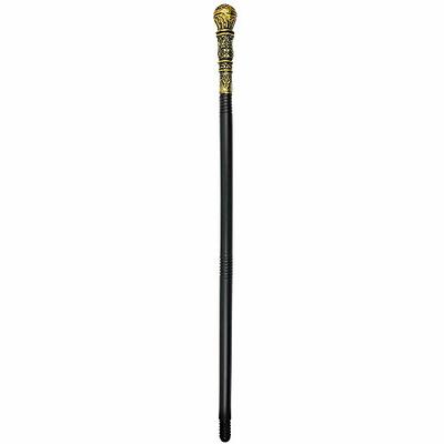 Nicky Bigs Novelties Adult Steampunk Derby Walking Cane - Black Hollow  Stick Vintage Gold Handle - Victorian Cosplay Costume Accessory Prop