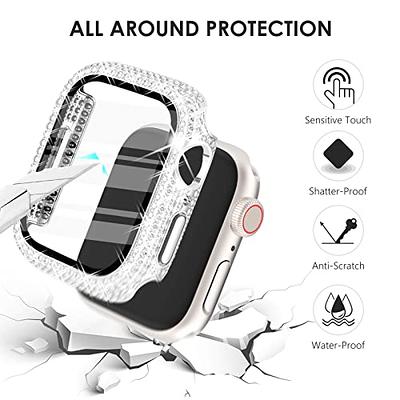 Surace 45mm Case Compatible with Apple Watch Series 9 Series 8 Series 7,  Bling Case with Over 400 Crystal Diamonds Protective Cover Bumper  Compatible