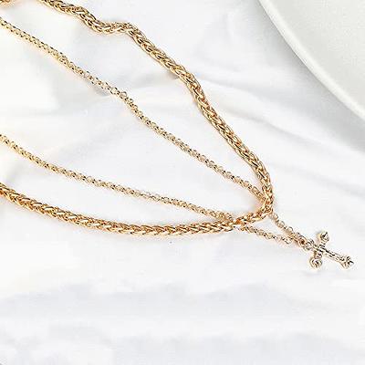 Cross Necklace For Women, 14k Gold Plated/sterling Silver Chain Necklace  Dainty Layered Gold Cross Pendant Necklace Simple Cute Necklaces For Women  Go